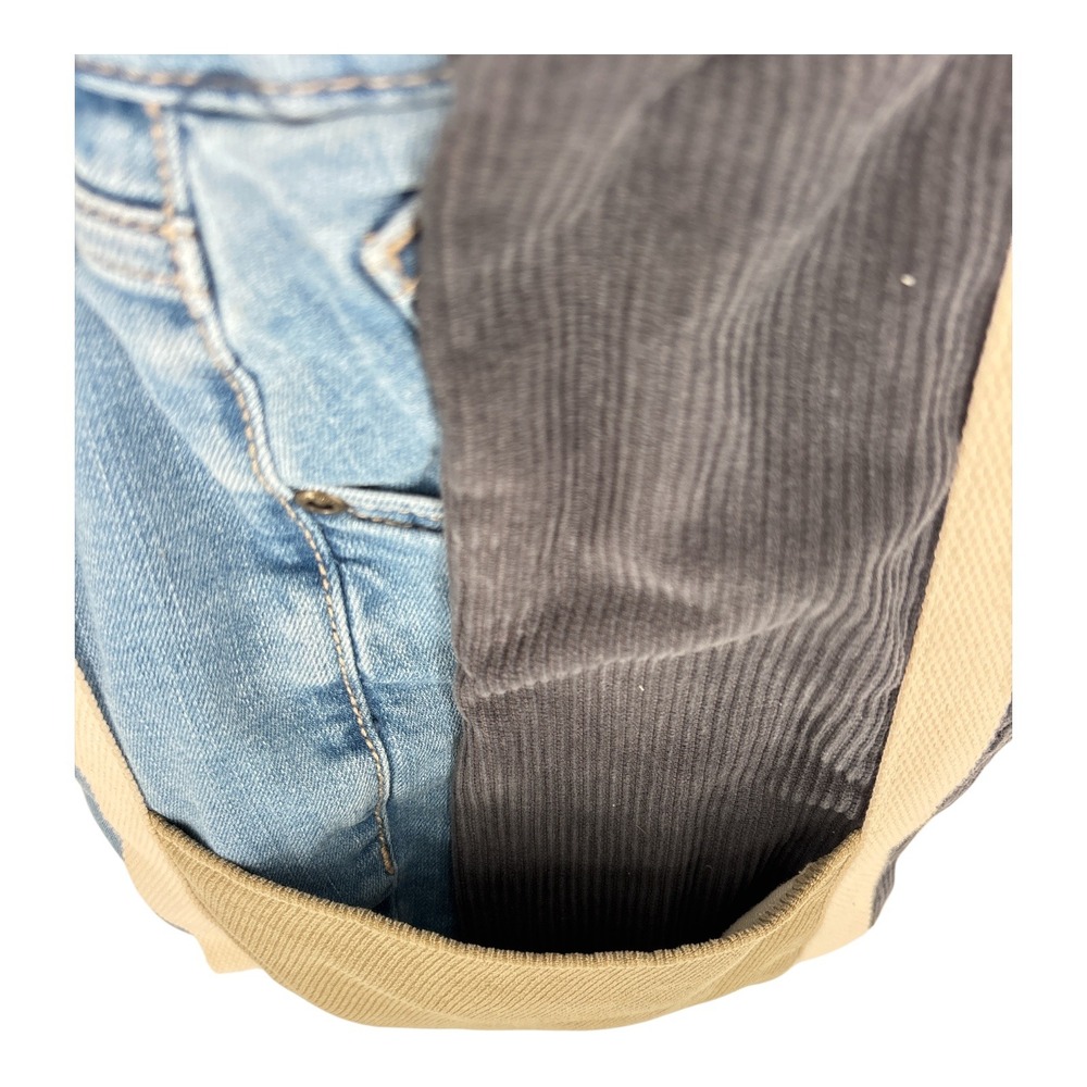 Patchwork Denim Tote Bag Upcycled Jeans Corduroy Boho Indie Handmade Large - Picture 3 of 7